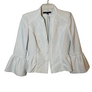White House Black Market Womens Jacket Size 4 Off White Bell Sleeve Fitted